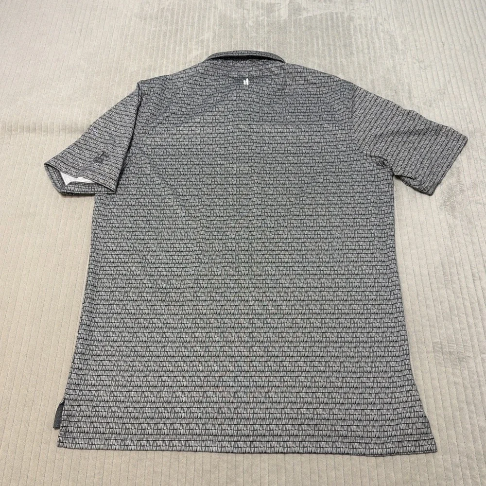 Johnnie-O Polo Shirt Mens Large Heather Black Geometric Golf Stretch Performance